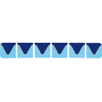 Бордюр из фарфоровой мозаики Serapool Miniser 50х50 мм кобальт-св.голубой (волна) (A)