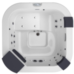 СПА бассейн Jacuzzi Italian Design Delfi Pro 190x190x80 см чаша Platinum обшивка Дуб рифленый (с нагревателем 3 кВт)