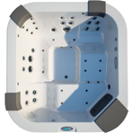 СПА бассейн Jacuzzi Italian Design Santorini Pro Sound 230x215x90 см чаша Platinum без обшивки (с нагревателем 3 кВт)